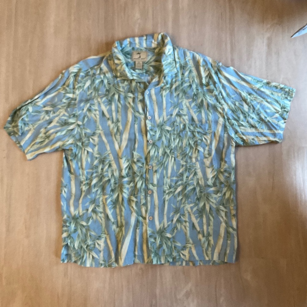 Jamaica Jaxx Silk Floral Paradise Short Sleeve Hawaiian tiki shirt party XL